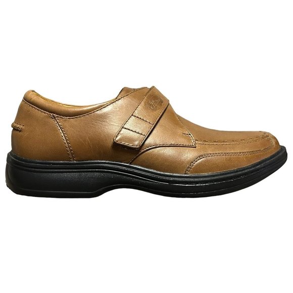 Dr Comfort Frank Brown Leather Adjustable Monk Strap Comfort Loafers Mens 10 W main image 7